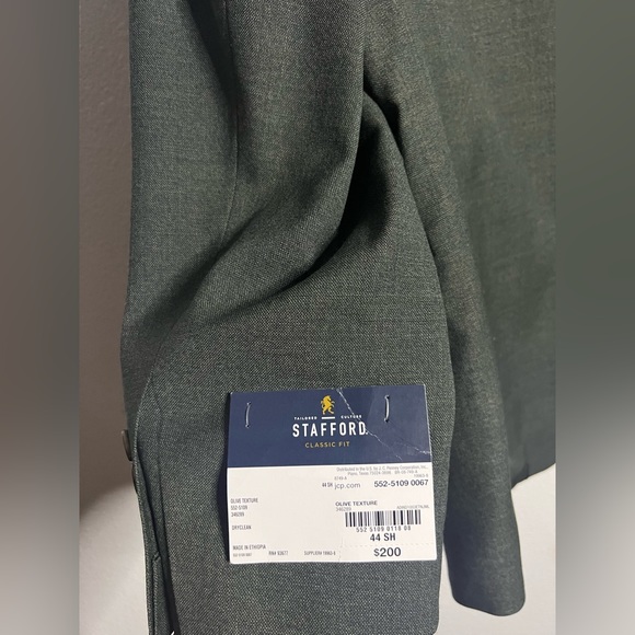 Stafford Coolmax All Season Mens Stretch Fabric Regular Fit Sport Coat- OLIVE - Picture 5 of 6
